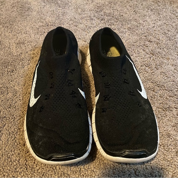 Nike Free 5.0 Flyknit Women's Running Shoes Black White Size 8 - Picture 4 of 8